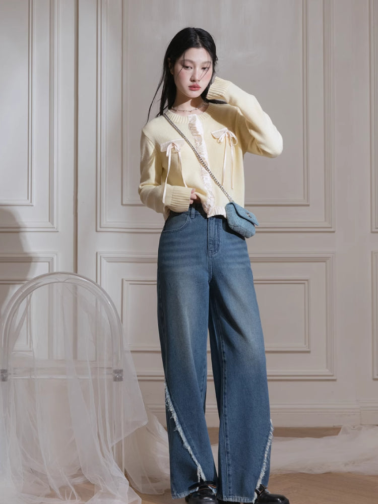 Ribbon wool cardigan【s0000007211】