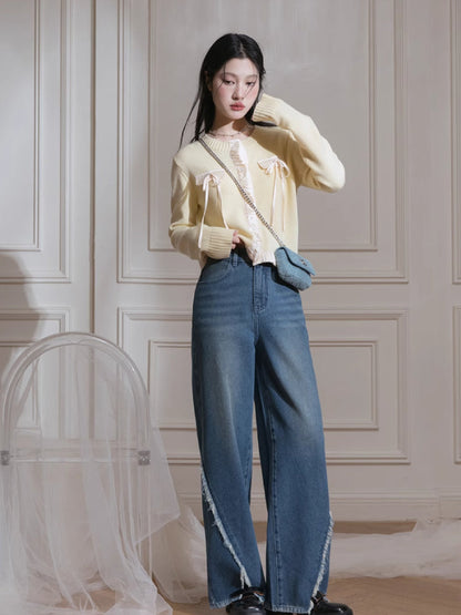 Ribbon wool cardigan【s0000007211】