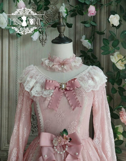 Miss Point - Dawn Girl - Reto Elegant lolita OP Dress Lace Long Sleeve