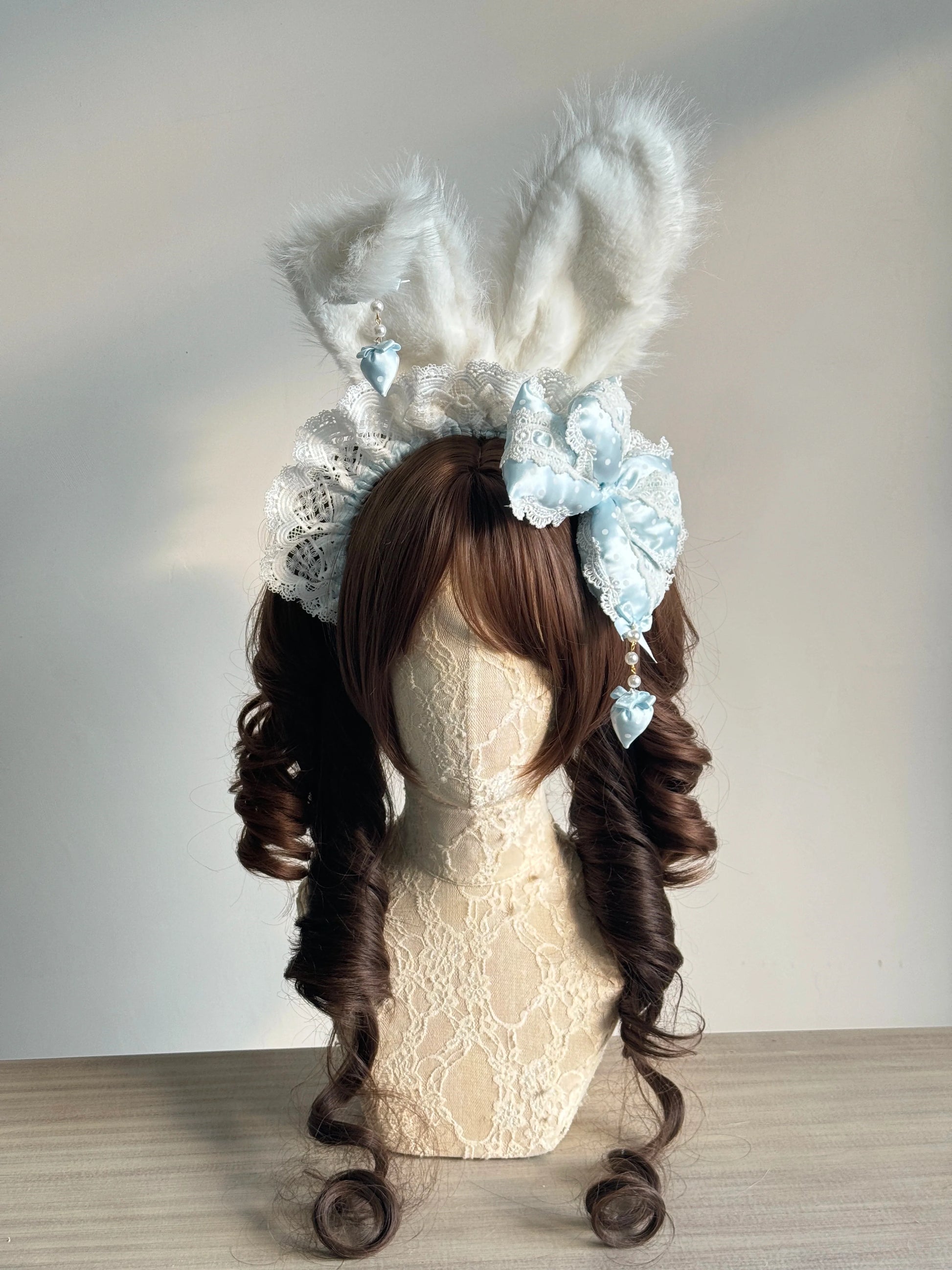 MAID - Sweet Lolita Headdress, Polka Dot Bow, Bunny Ear