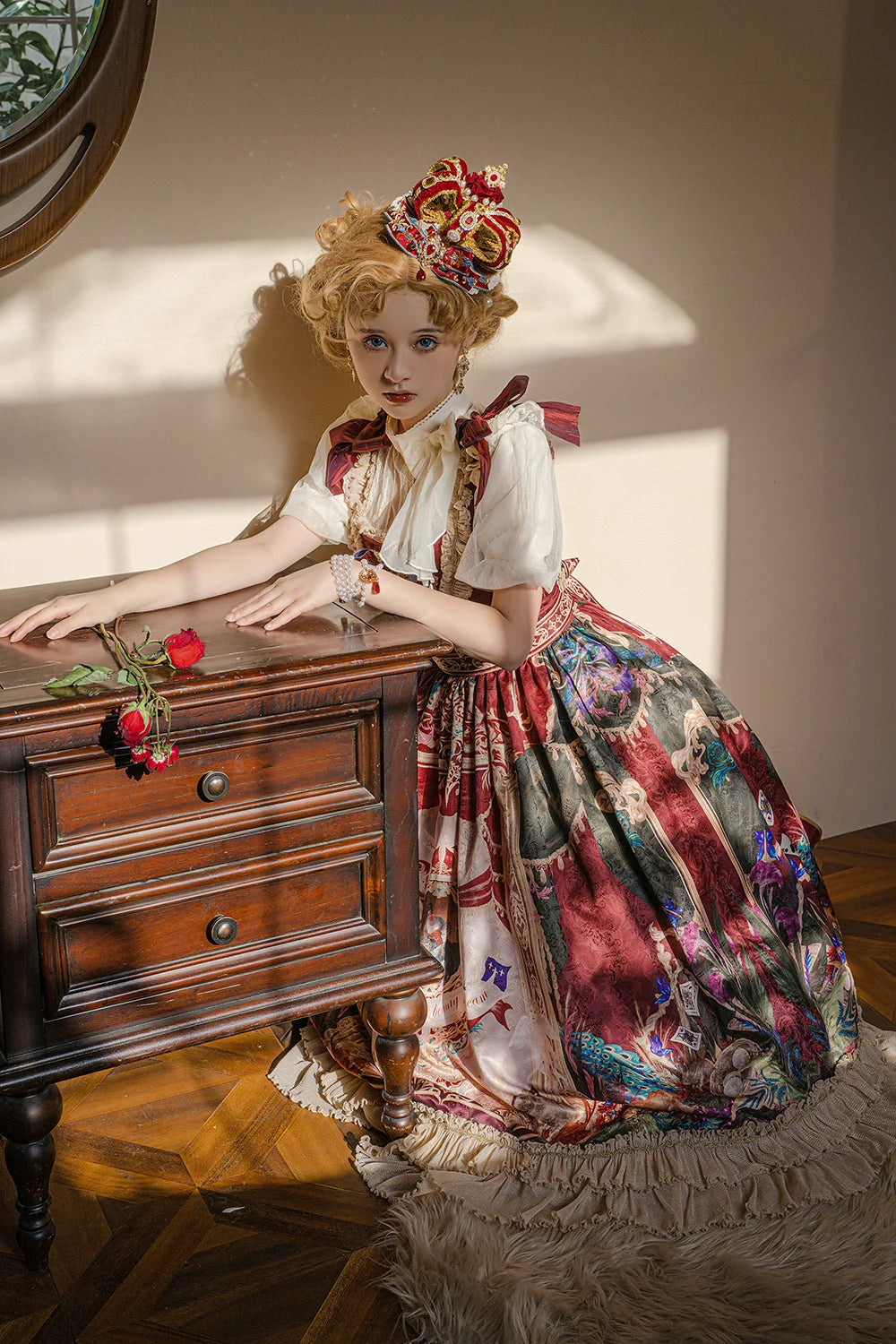 Miss Point - Kaleidoscope - Retro Lolita Dress Oil Painting Print JSK Dress Customized