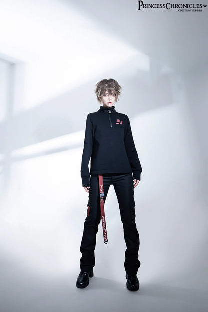 Princess Chronicles - Nameless Blade - Waste Soil Ouji Lolita Slim Black Pants