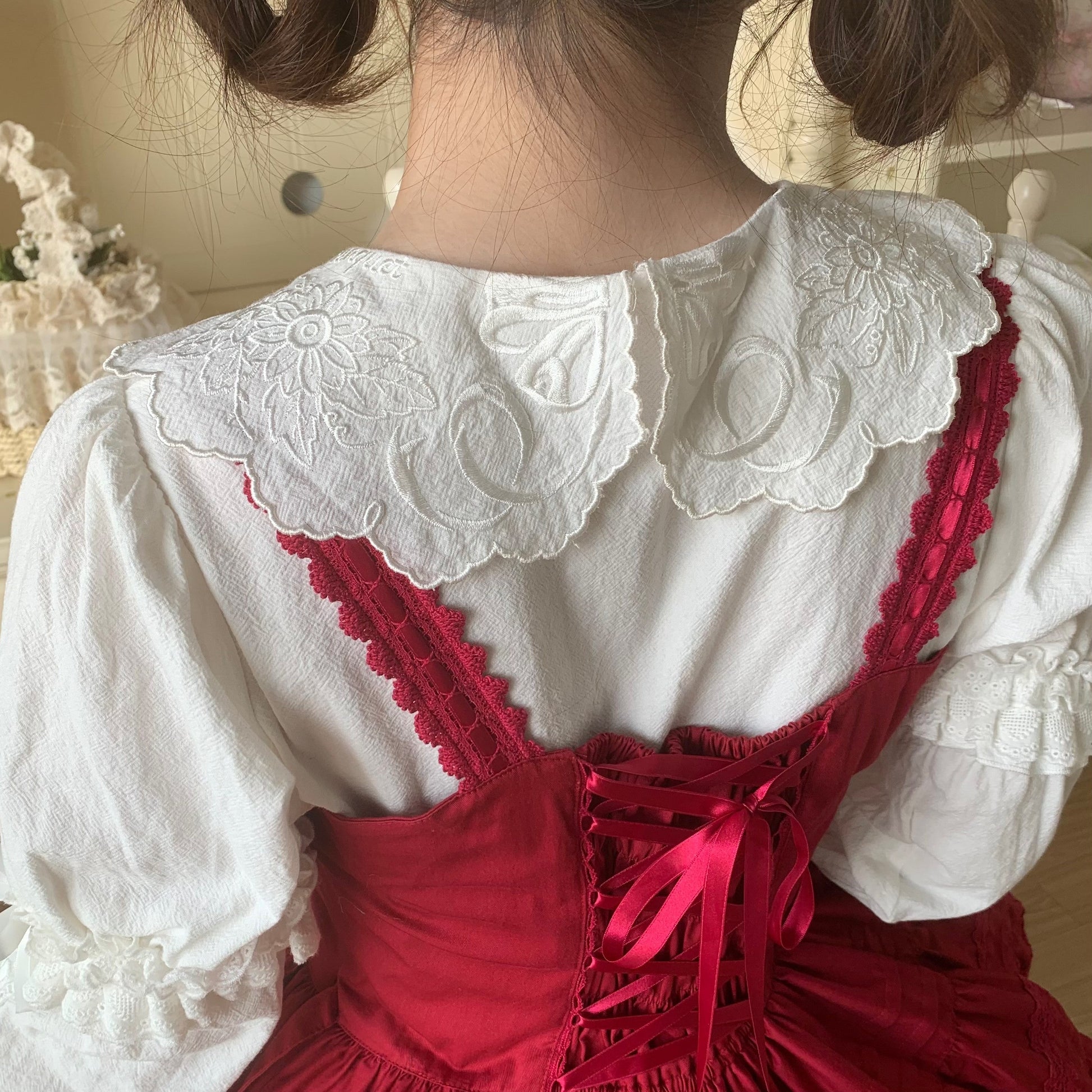 Flower Banquet - Kawaii Lolita Cotton Bunny Embroidery Blouse