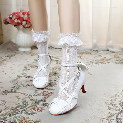 Sosic - Wind Tide Rumors - Cross-Strap Sweet Lolita Handmade Shoes