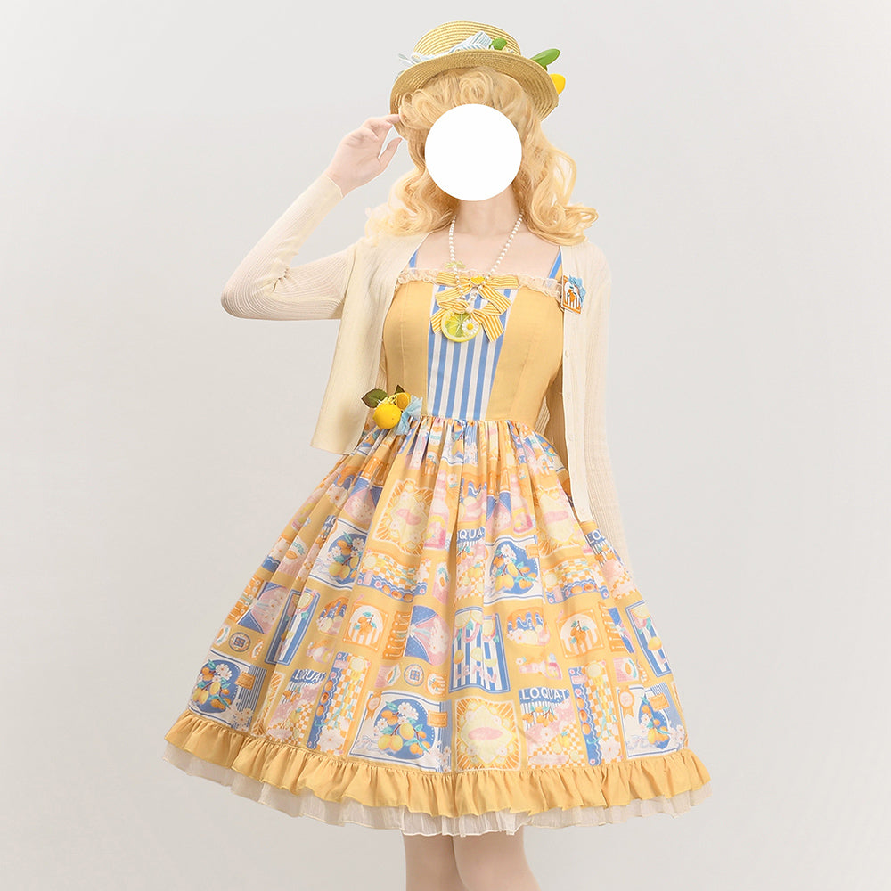 Miss Point - Daisy Lemon - Daily Lolita Lemon Print JSK Customized