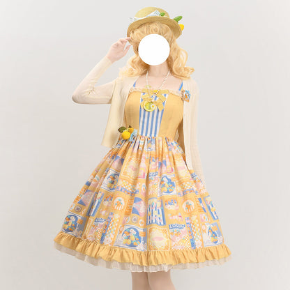 Miss Point - Daisy Lemon - Daily Lolita Lemon Print JSK Customized