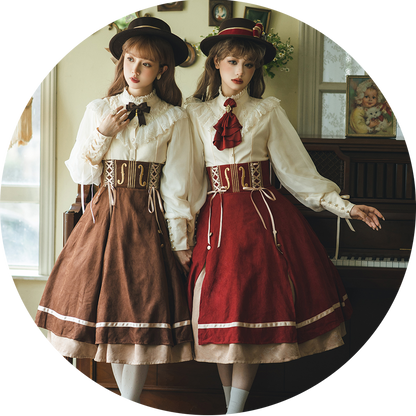 Miss Point - Golden Movement - Elegant Lolita Fishbone Skirt Customized