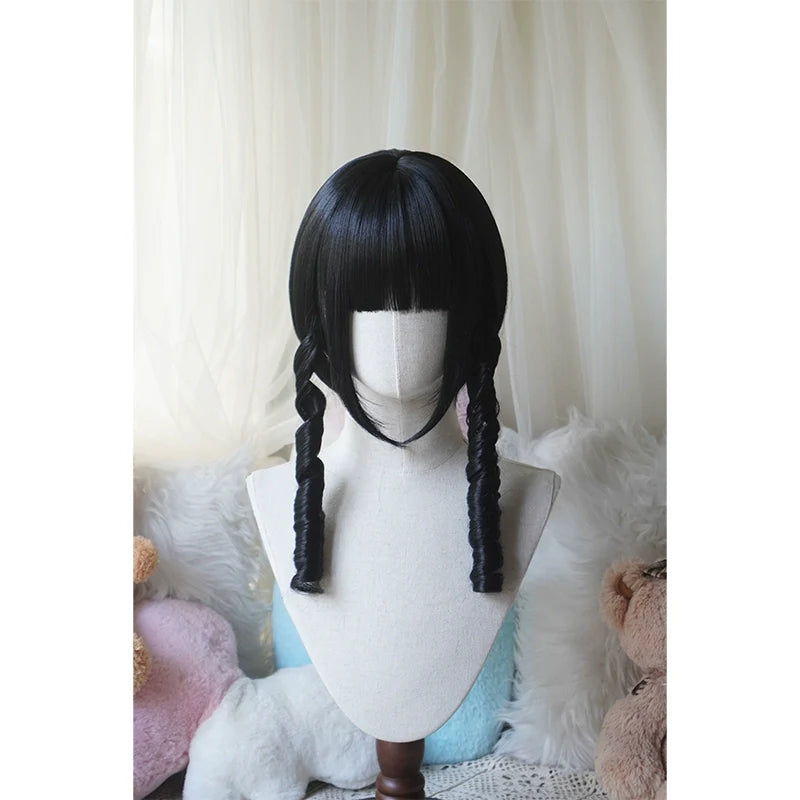 Imperial Tea - Solid Lolita Bob Wig With Detachable Curl Ponytail