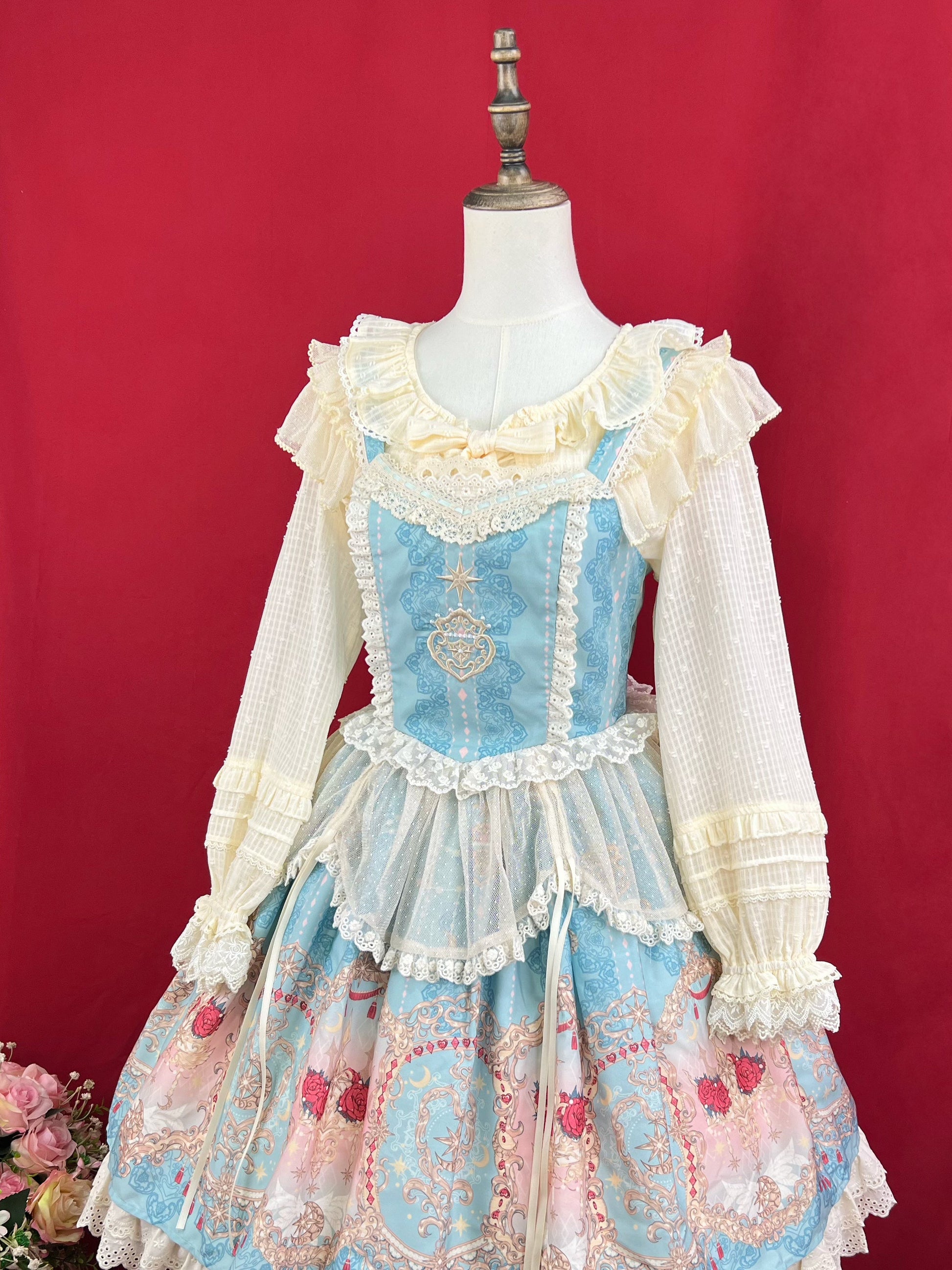 DMFS Lolita - Sweet Lolita Light Cardigan White Apricot Summer Cover-Up