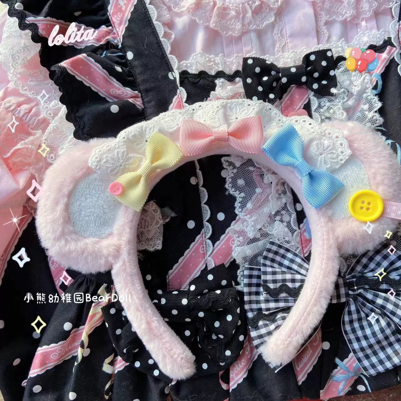 Bear Doll - Kawaii Lolita KC Sweet Butterfly Bow Lolita Headband