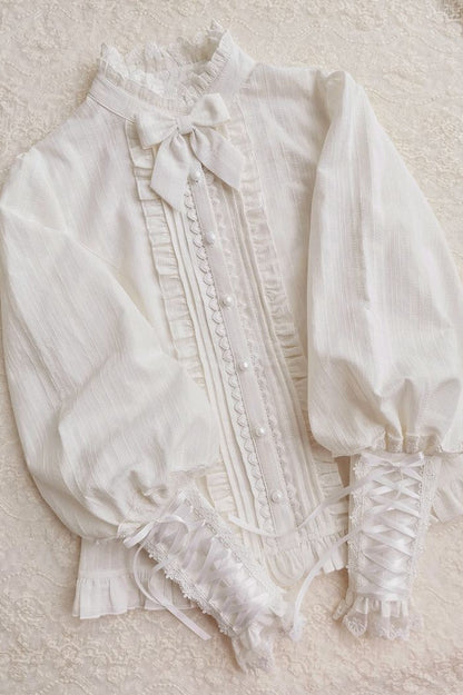 Yilia - Winter Mutton Sleeves Lace Flounce Lolita Blouse