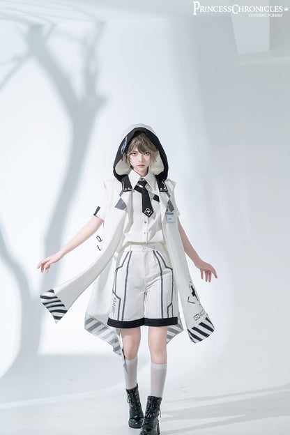 Princess Chronicles - Dry sea and Ashlar - Handsome Futuristic Style White Short Set