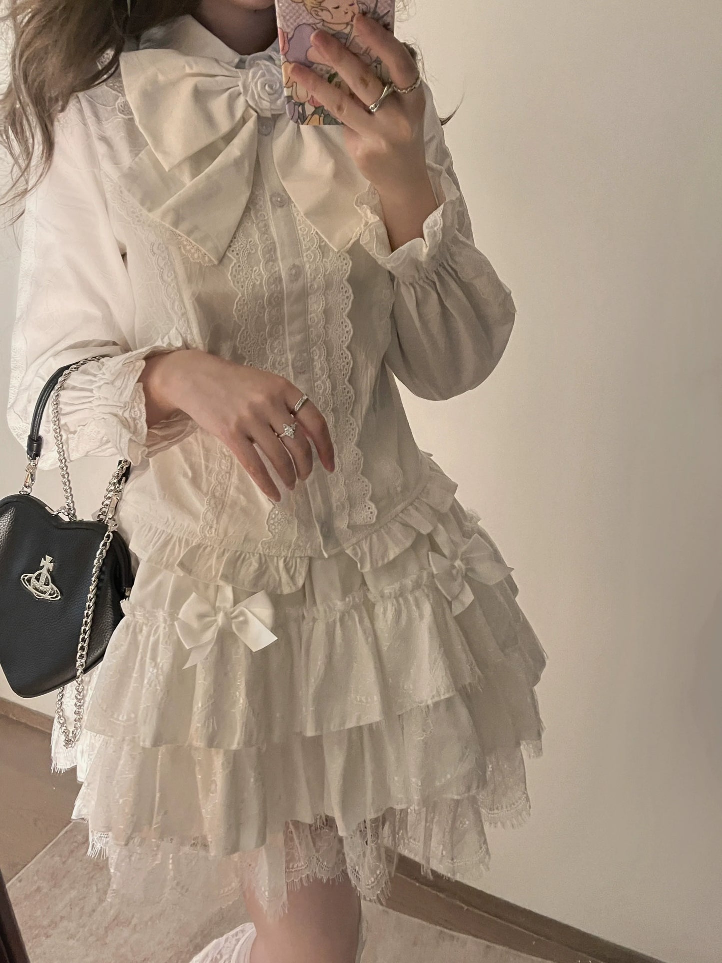 MIST - Lily - Kawaii Lolita Blouse Soft Girl Bubble Puff Sleeve