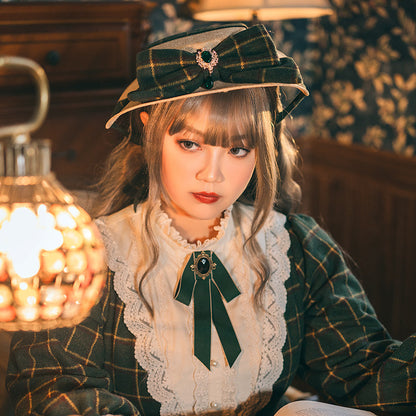 Miss point - Rose Silhouette - Elegant Handmade Lolita Flat Hat