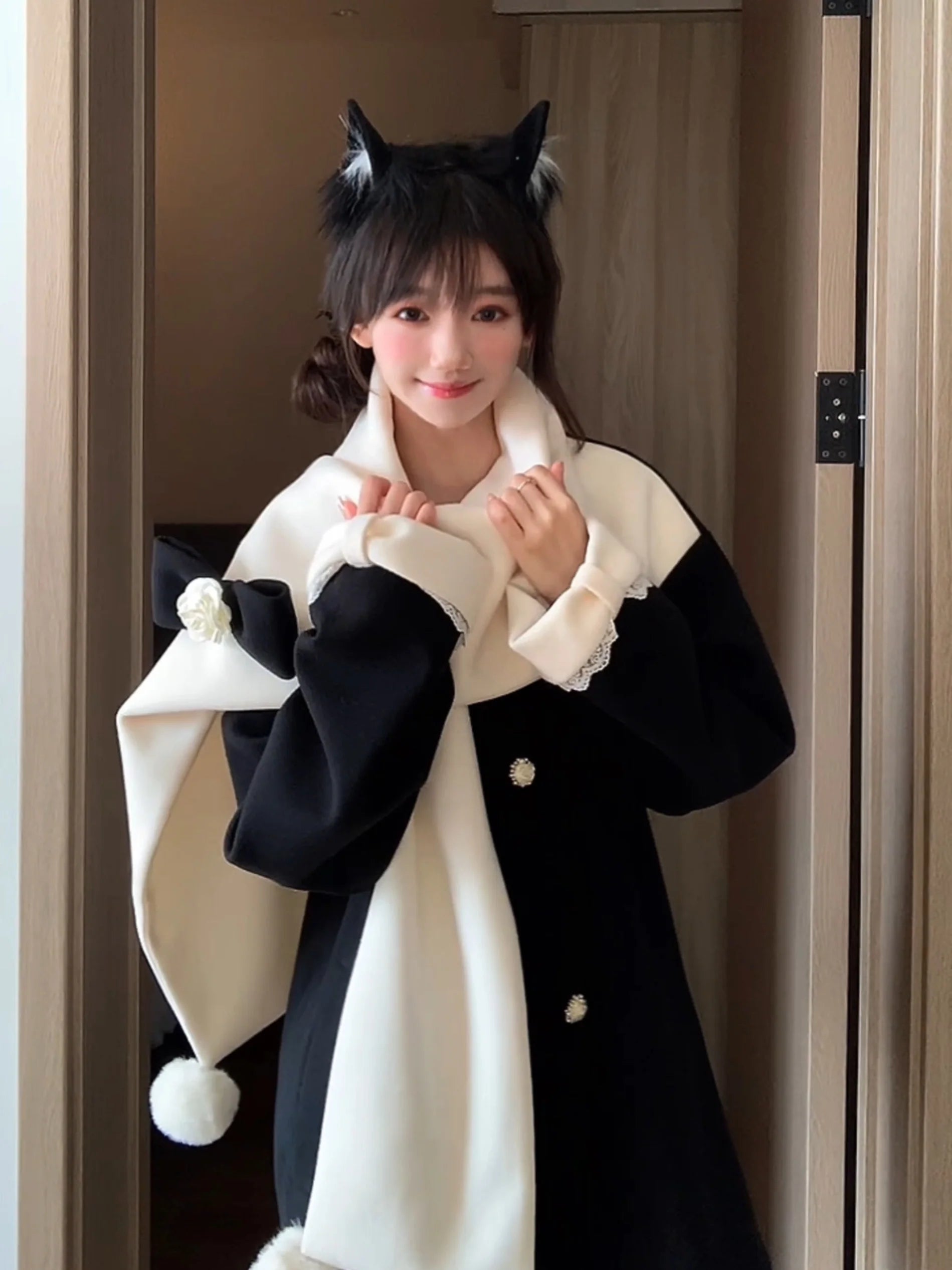 Platycodon House - Winter Sweet Lolita Coat Long Scarf Outerwear