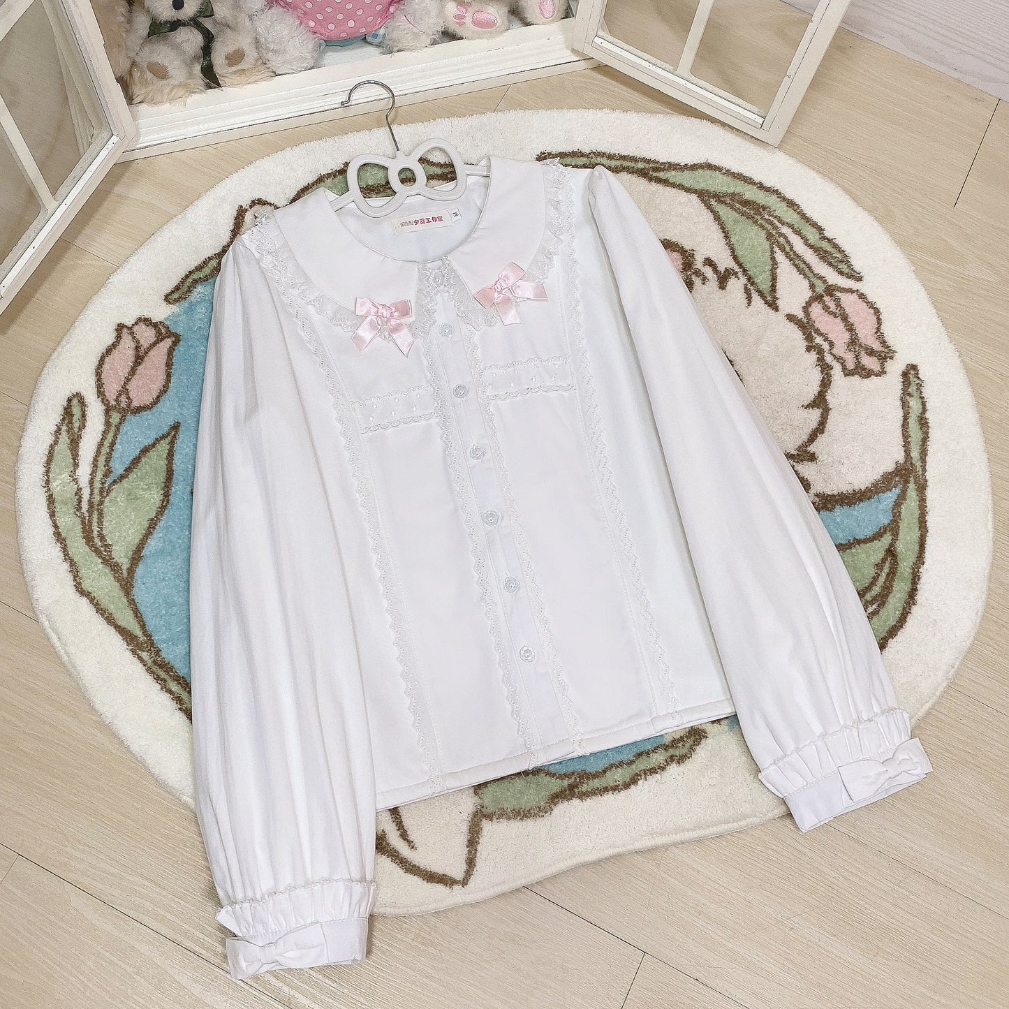 MIST - Grace Deer - Sweet Lolita Blouse with Peter Pan Collar and Long Sleeves