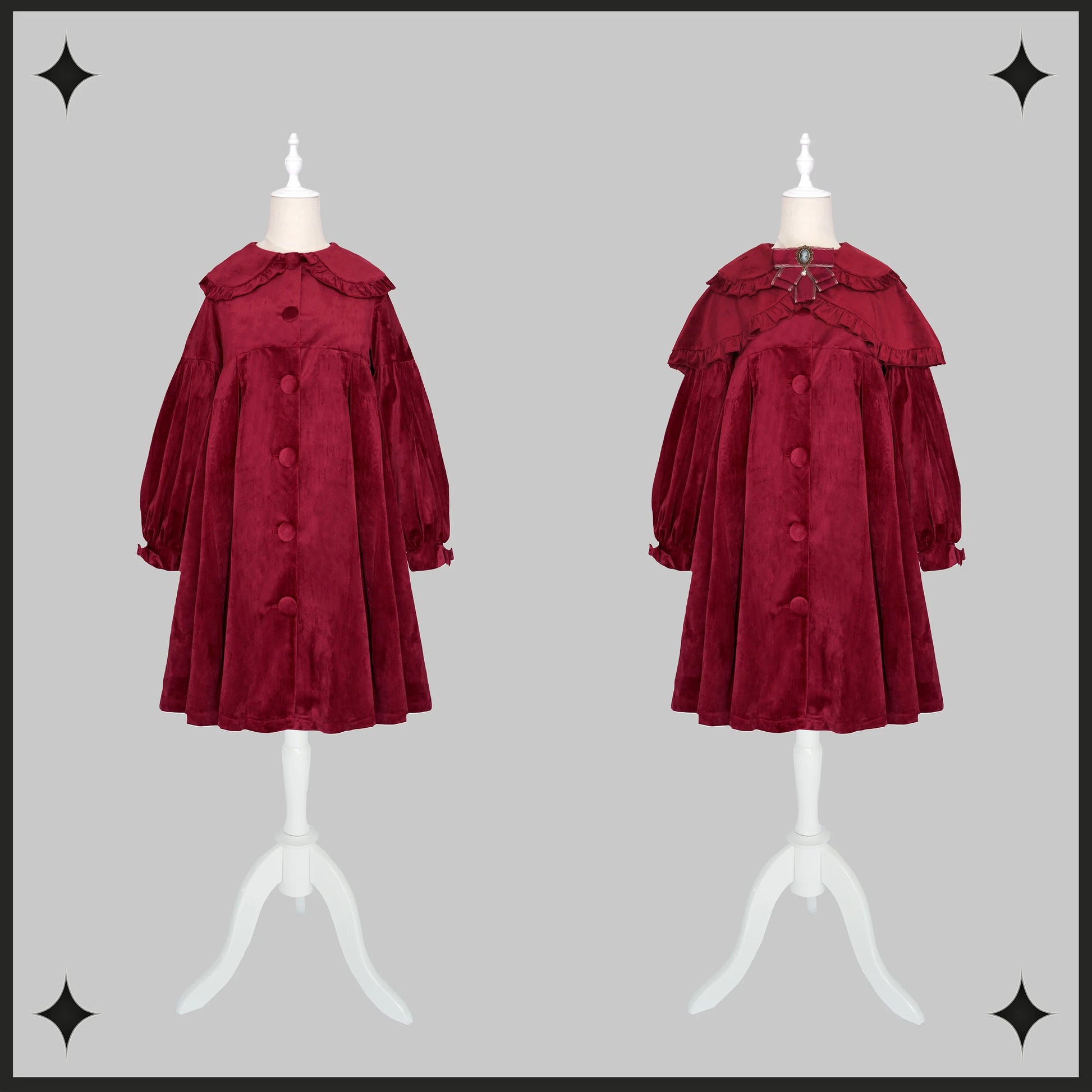 Dark Star Island - Winter Lolita Cape Velvet Antique Lolita Coat