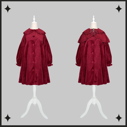 Dark Star Island - Winter Lolita Cape Velvet Antique Lolita Coat