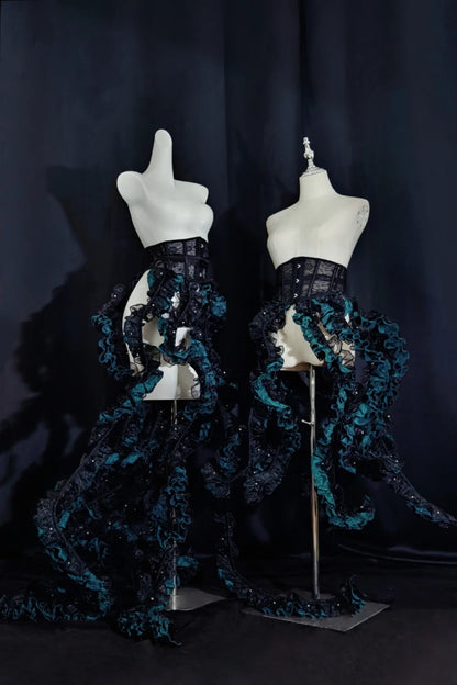 Camouflage Humanoid - Eerie Devour - Gothic Lolita Tentacle-like Petticoat and Short-Sleeved OP