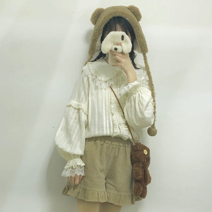 MIST - Cream Sweetheart - Kawaii Lolita Long-sleeve Blouse Multicolors