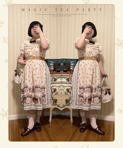 Magic Tea Party - Box Theatre - Classical Lolita Beige Rabbit Print JSK