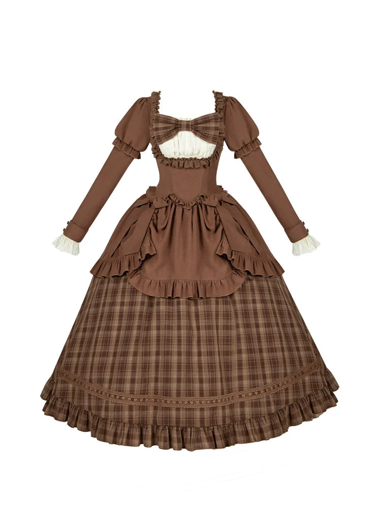 With PUJI - Oak Hymn - Classic Lolita Plaid OP Suit, Side Zipper