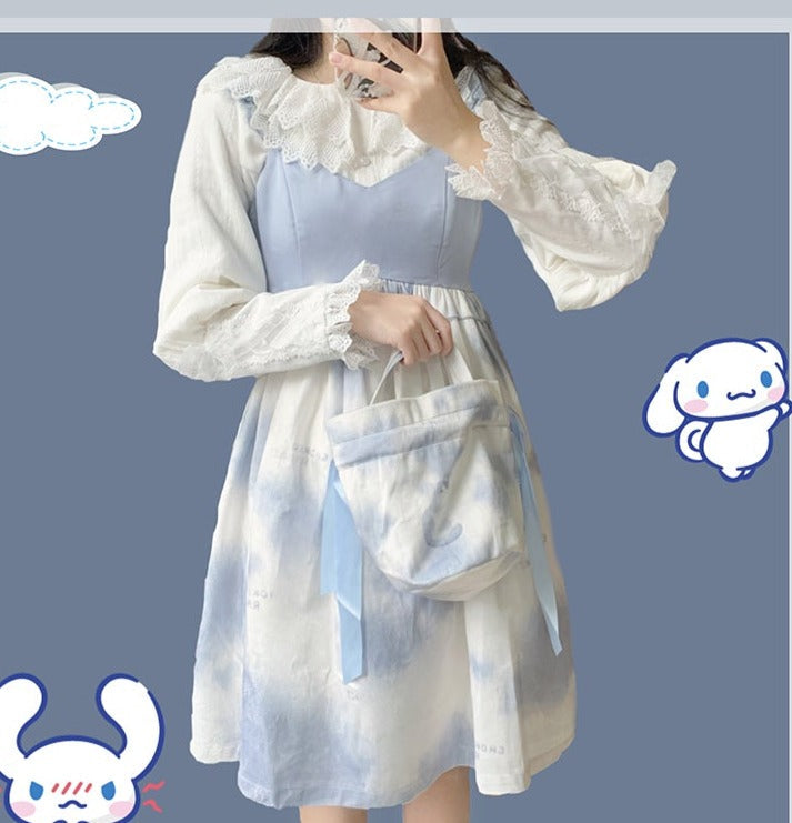 Sakurada Fawn - Plus Size Lolita Cotton Velvet Long Sleeve Blouse