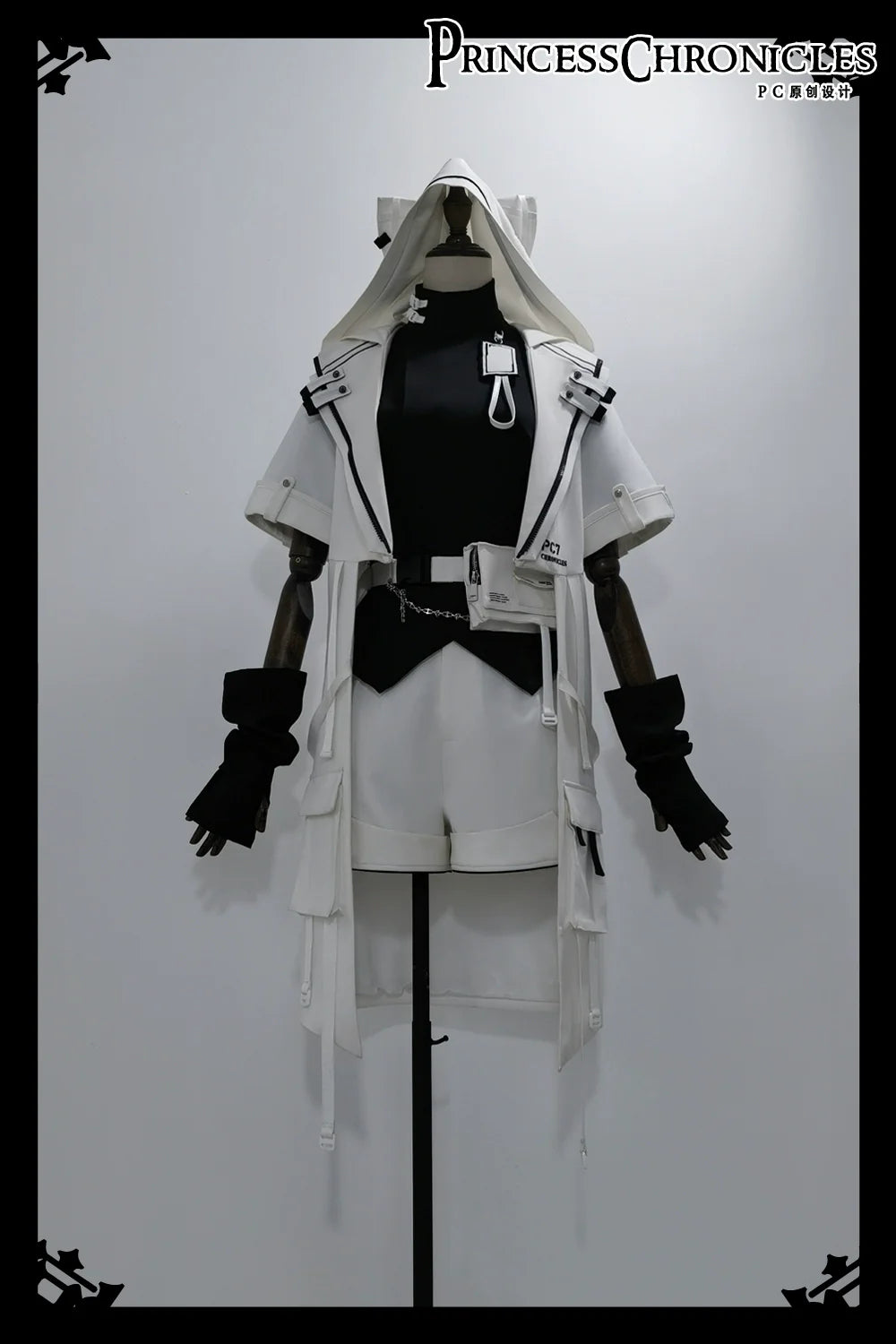 Princess Chronicles - White Cat - Futuristic Style Cool Lolita Pants Suit With Cat Ear Coat