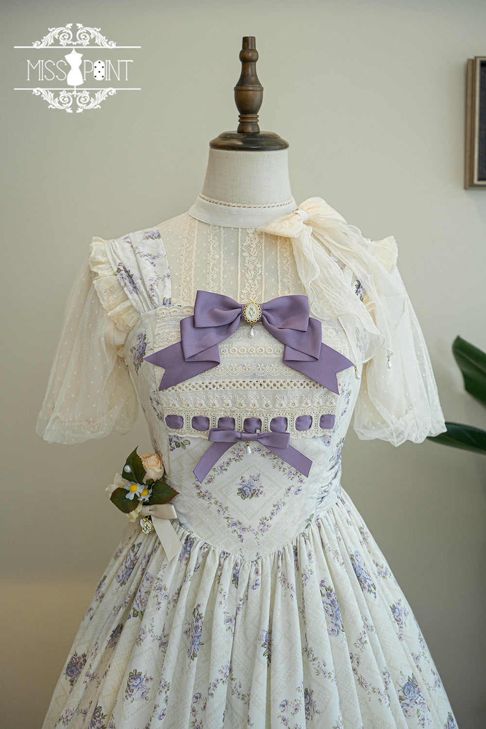 Miss Point - Customized Wood Rose 2.0 Elegant Vintage Jumper Dress