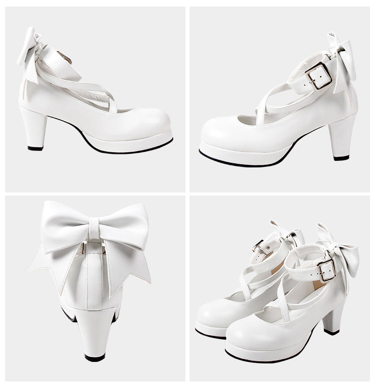 Angelic imprint - Elegant Lolita Shoes Princess Bowknot Lolita Heels Shoes