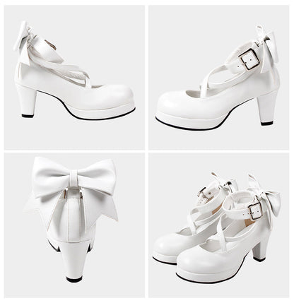 Angelic imprint - Elegant Lolita Shoes Princess Bowknot Lolita Heels Shoes