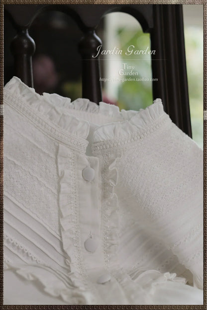 Tiny Garden - Black Forest Garden - Classic Lolita Blouse Mutton Leg Sleeves Stand Collar Shirt