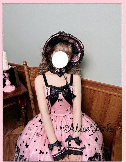 Alice Girl - Brown Sugar Bear - Printed Sweet Lolita Dress, Multiple Styles