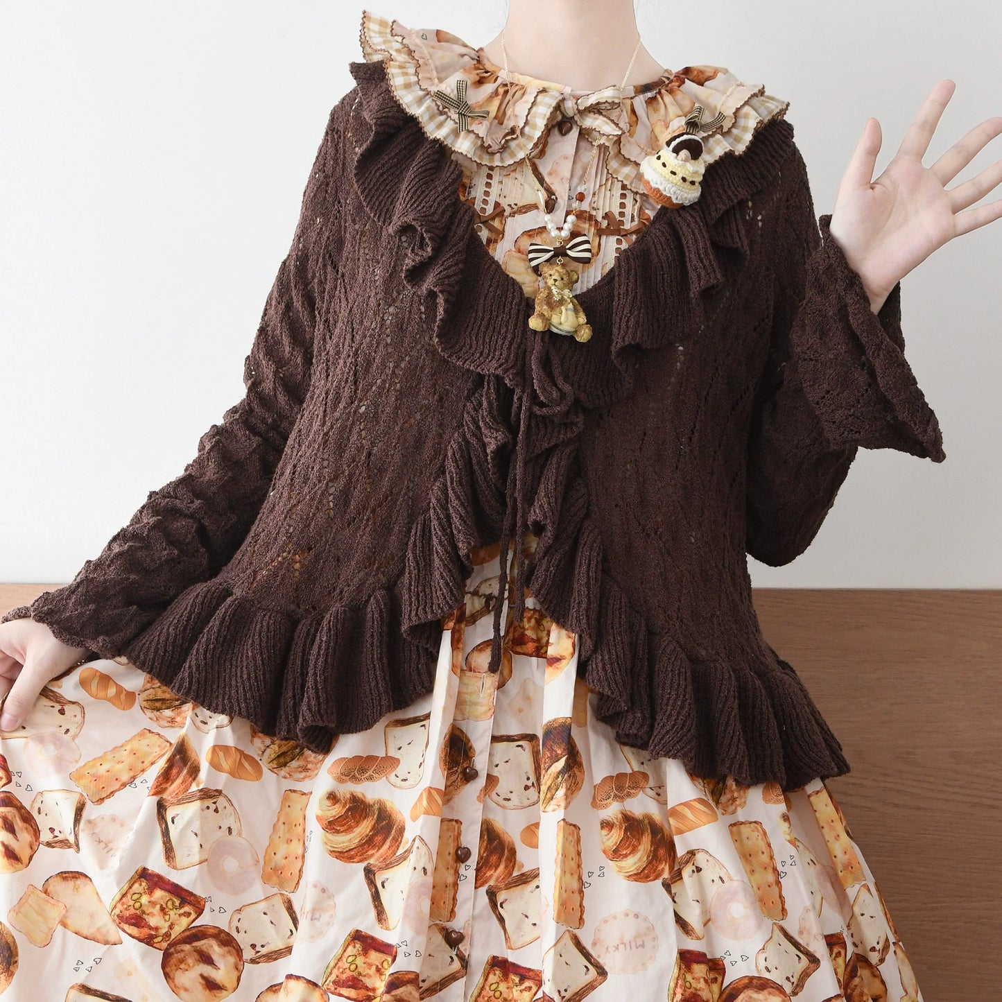 MIST - Sunset Bouquet - Elegant Lolita Cardigan, Flounce Hem