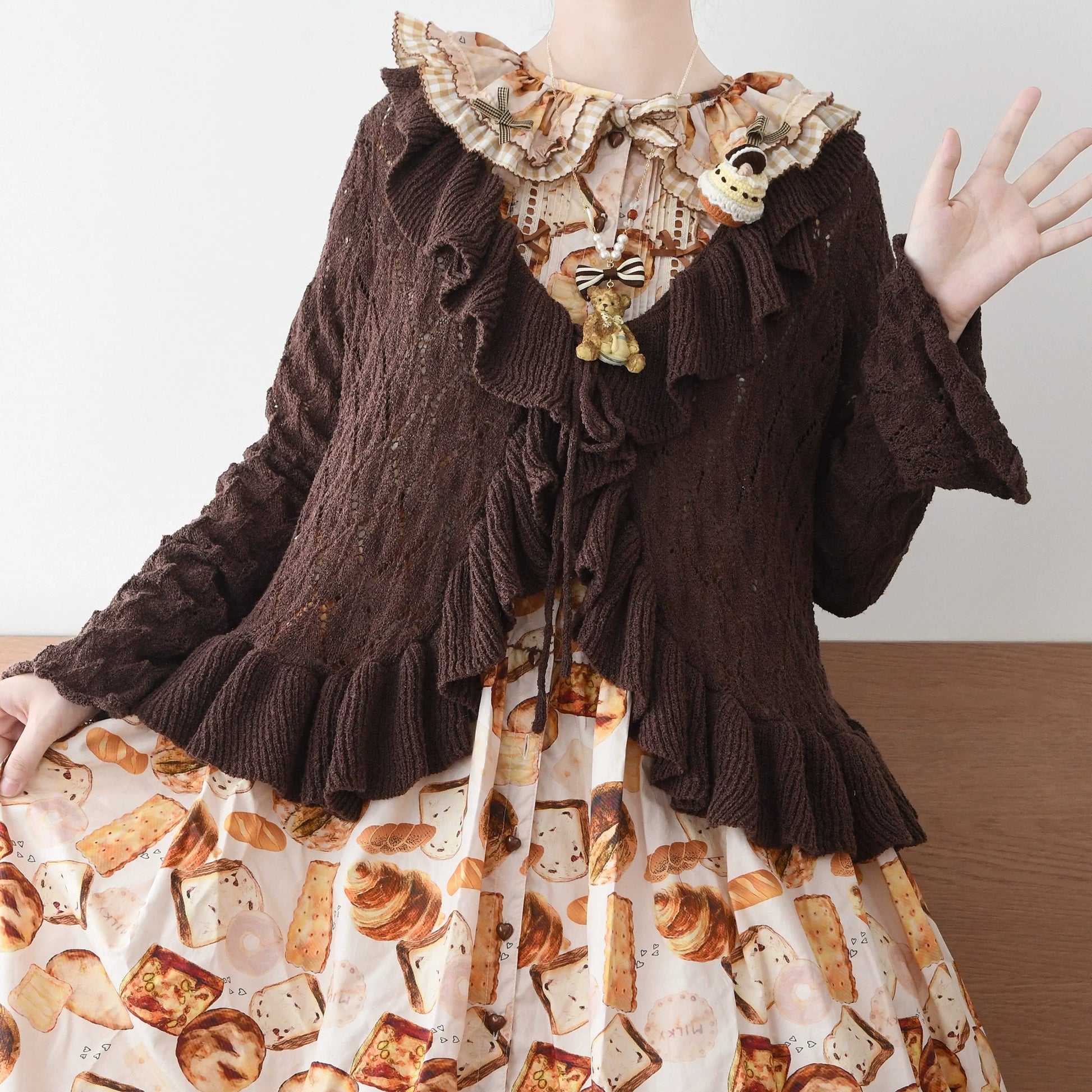 MIST - Sunset Bouquet - Elegant Lolita Cardigan, Flounce Hem