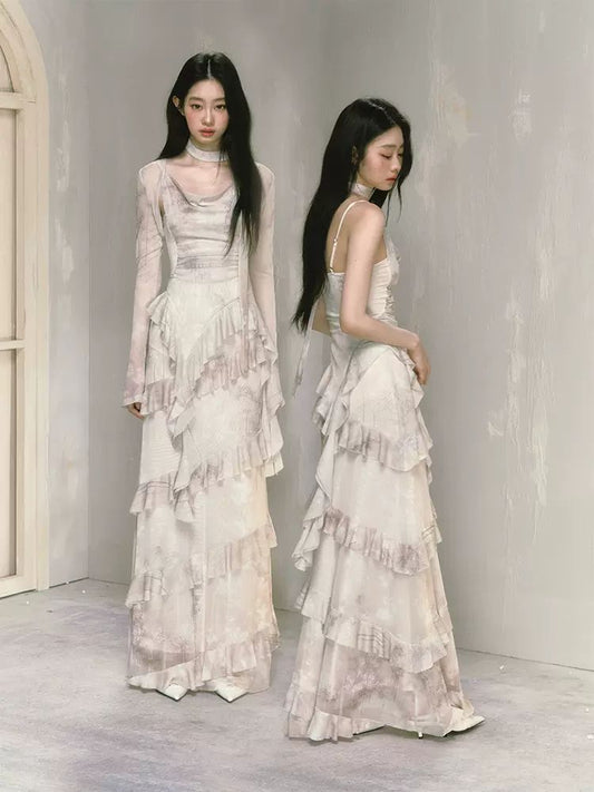 Original flower print top and skirt【s0000009228】