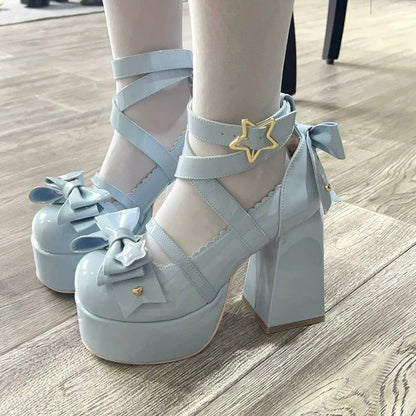 Beauty Bunny - Star Prayer - Kawaii Lolita Shoes Round Toe Summer Heels