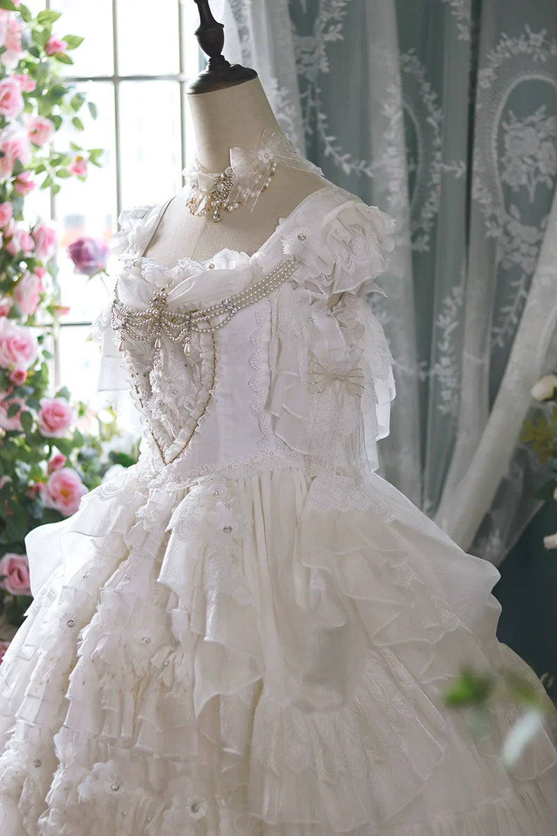 One Night - Dolores - Wedding White Lolita Dress Princess Bridal OP