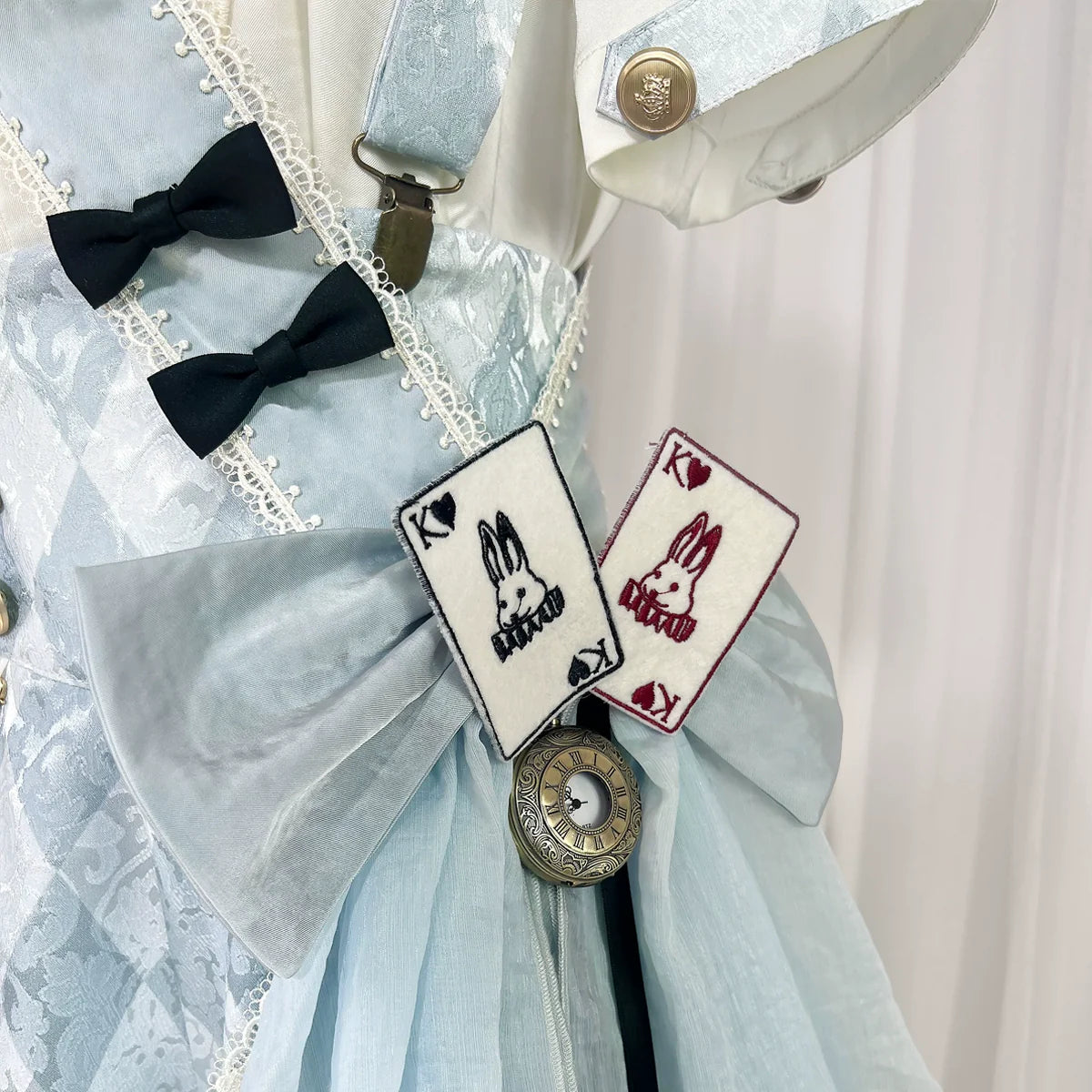 Your Princess - Alice in Time - Checkered Ouji Lolita Suit With Card & Rabbit Accents