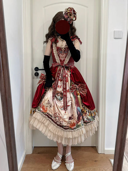 Miss Point - Kaleidoscope - Retro Lolita Dress Oil Painting Print JSK Dress Customized