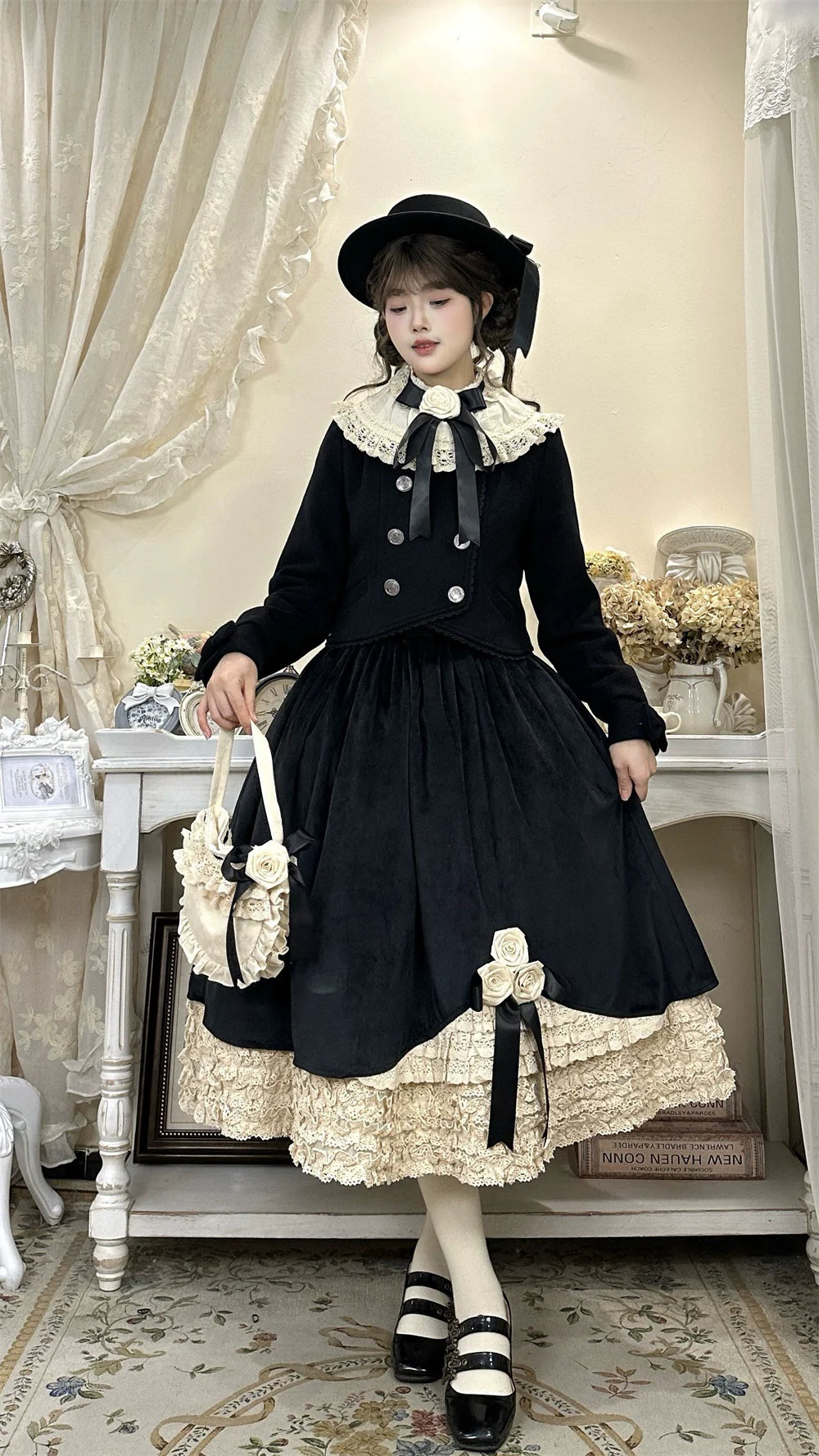 LeMiroir - Winter Solstice - Elegant Lolita Winter Short Coat & SK