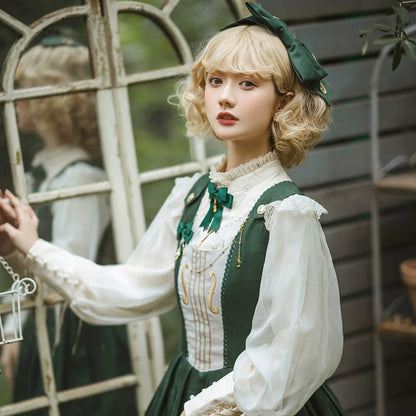 Miss Point - Golden Movement - Elegant Lolita Fishbone Skirt Customized