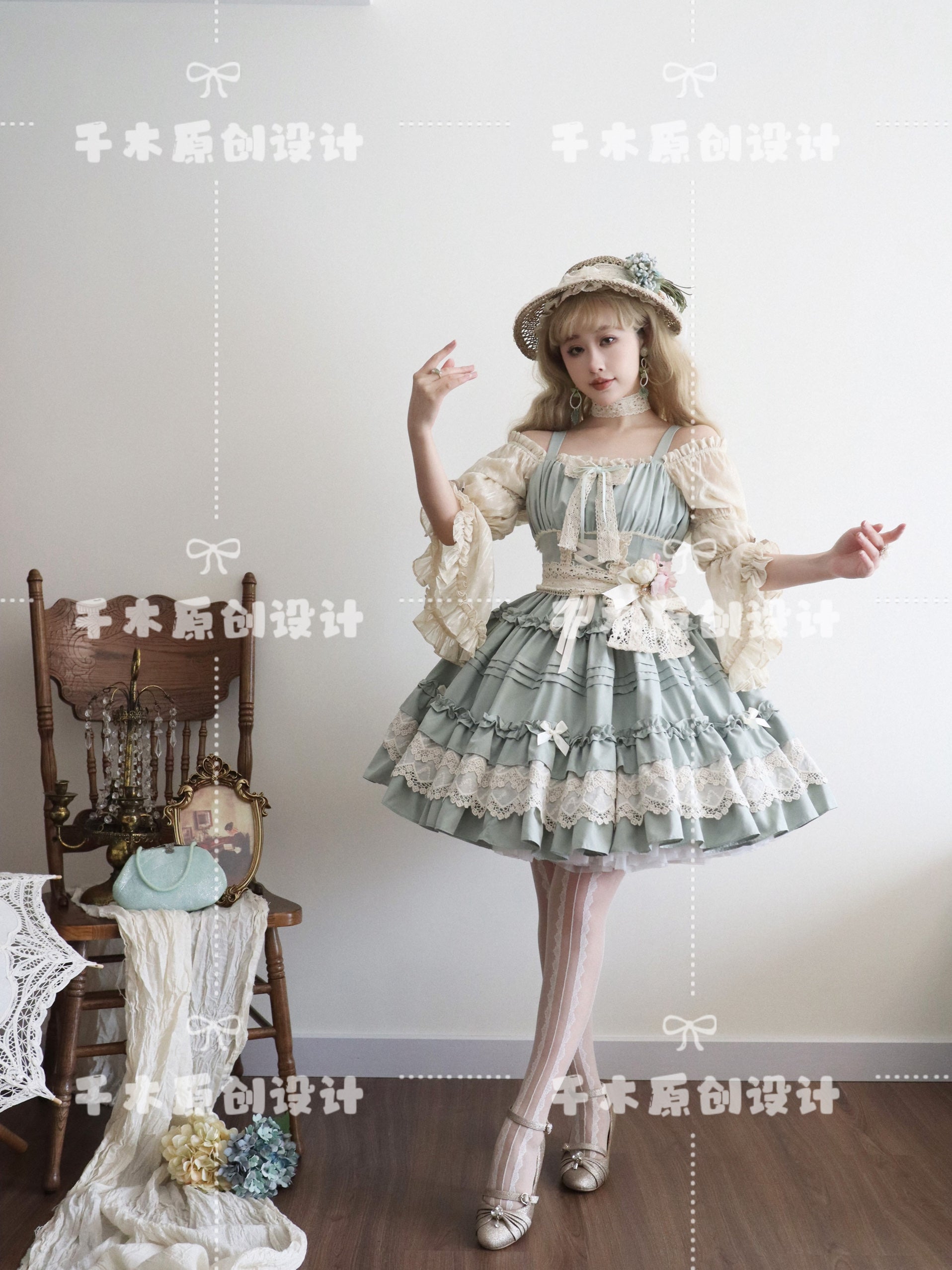 Qianmu - Vivian - Sweet Lolita JSK Doll Lolita Tiered Ruffles Dress