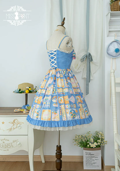 Miss Point - Daisy Lemon - Daily Lolita Lemon Print JSK Customized