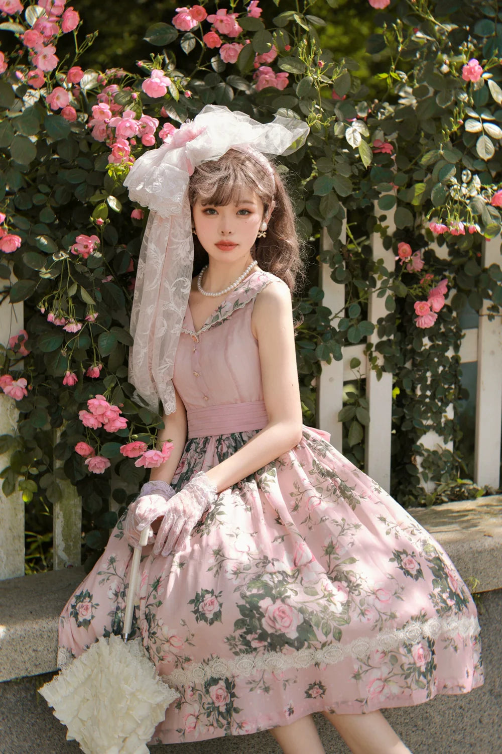 Miss Point - French Rose - Elegant Lolita JSK Dress