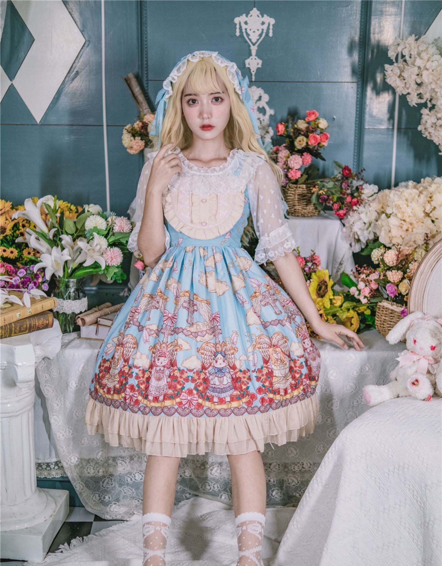 Niu Niu - Plus Size Lolita Shirt Lace Mesh Blouse