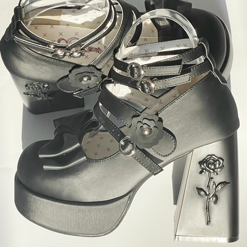 Dreamland - Whispers of the Rose - Daily Lolita Platform Heels Shoes with Relief Rose