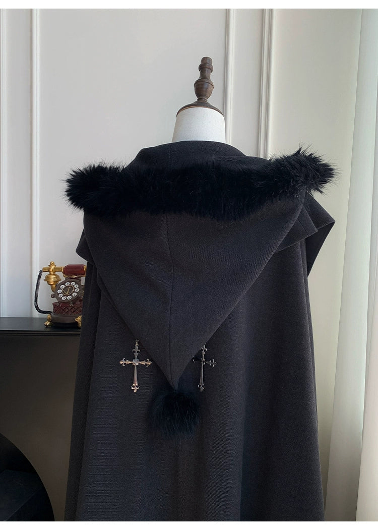 With PUJI - Letter and Poetry ﾂｷ Raven's Night Song - Gothic Lolita Black Cloak