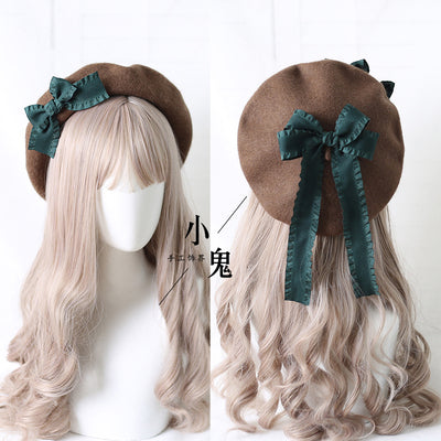 Xiaogui - Sweet Bow Multicolors Lolita Wool Beret