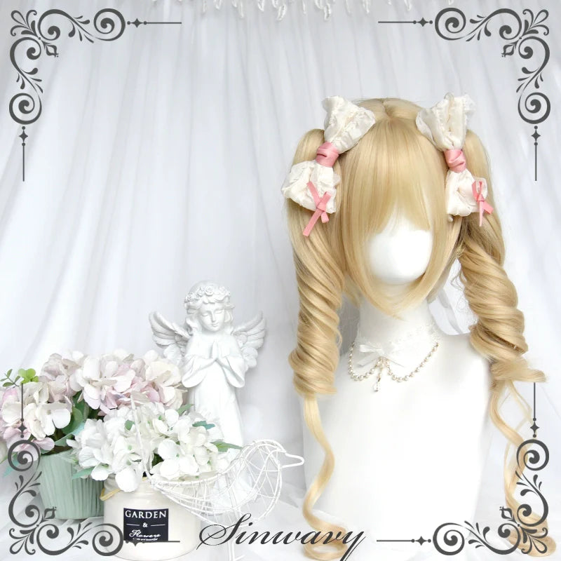 Sinwavy - Kawaii Lolita Wig Blonde Double Ponytail Wig